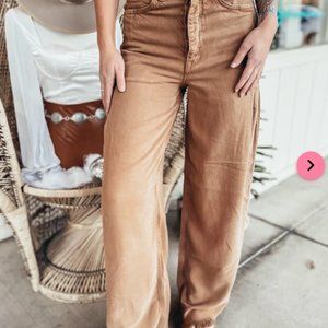 Free People Tan Wide Leg Pants
